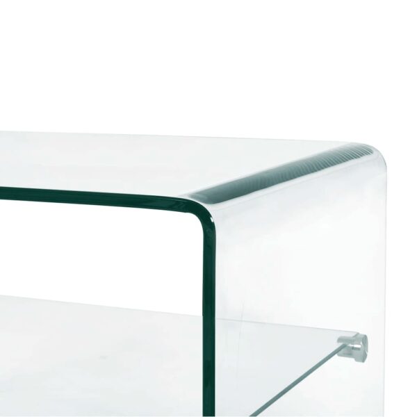 vidaXL Coffee Table Clear 50x45x33 cm Tempered Glass - Image 4