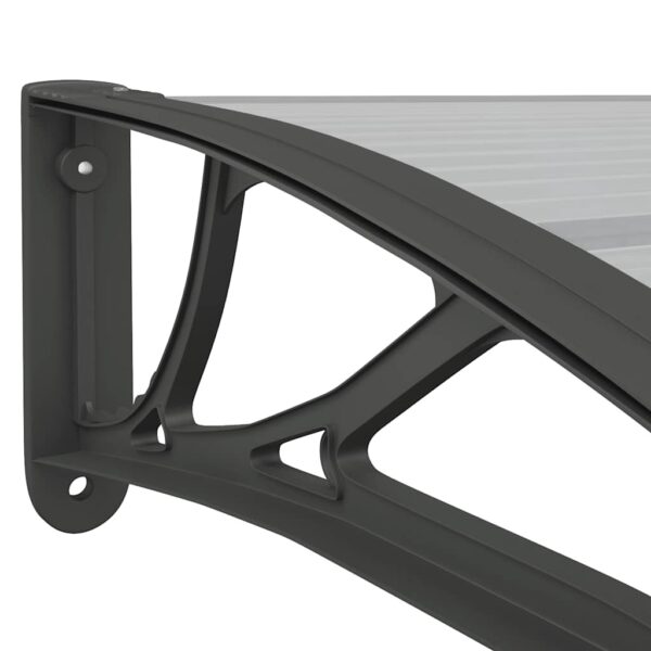 vidaXL Door Canopy Black and Transparent 80x75 cm Polycarbonate - Image 6