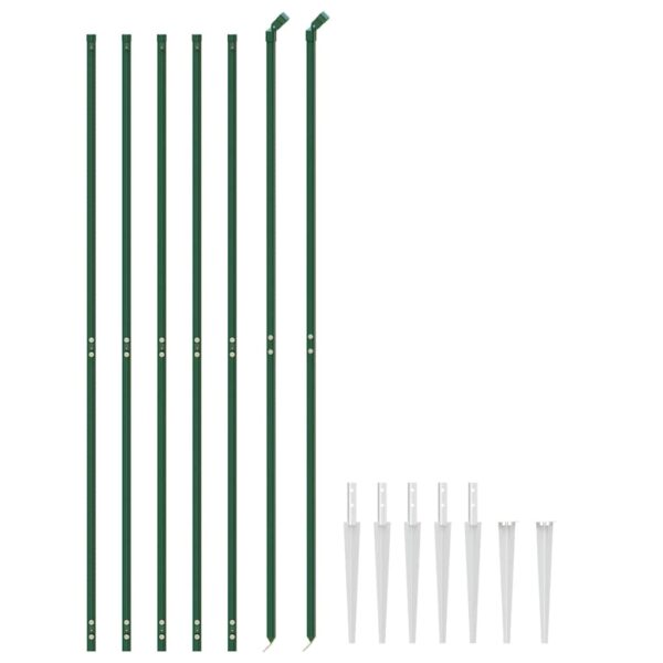 vidaXL Chain Link Fence with Spike Anchors Green 1.8x10 m - Image 3