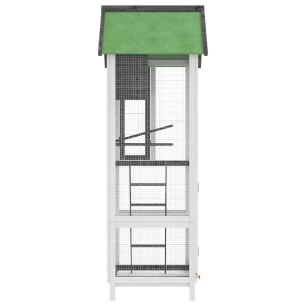 vidaXL Bird House Grey 60x58.5x160 cm Solid Wood Pine - Image 5