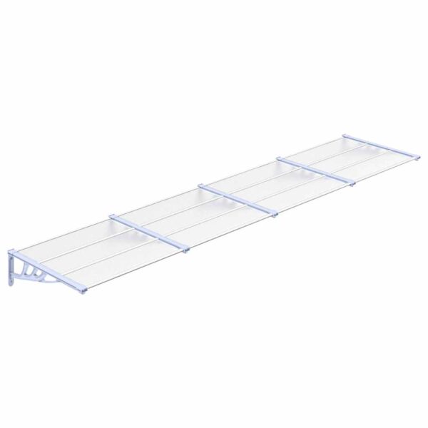 vidaXL Door Canopy Grey and Transparent 396x90 cm Polycarbonate - Image 2