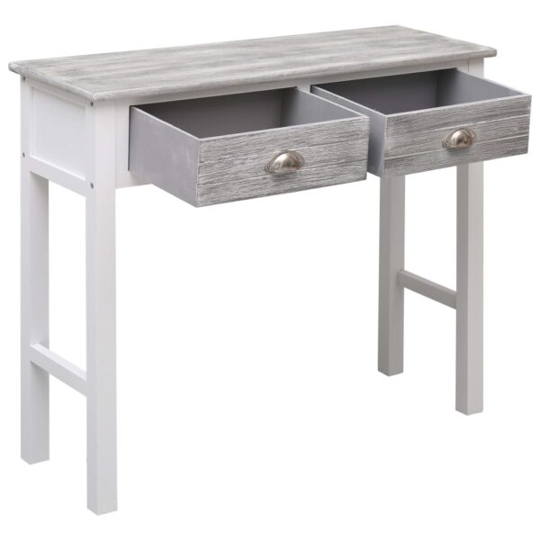 vidaXL Console Table Grey 90x30x77 cm Wood - Image 4