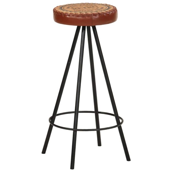 vidaXL Bar Stools 4 pcs Real Leather - Image 11