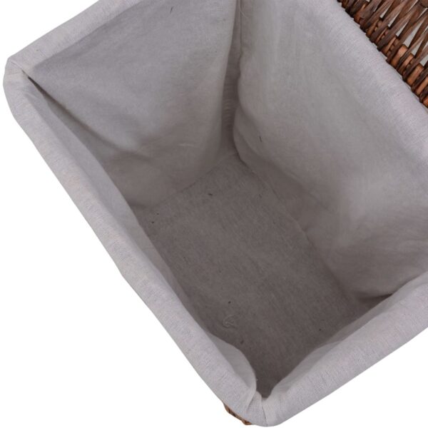 vidaXL Laundry Basket Brown Willow - Image 6