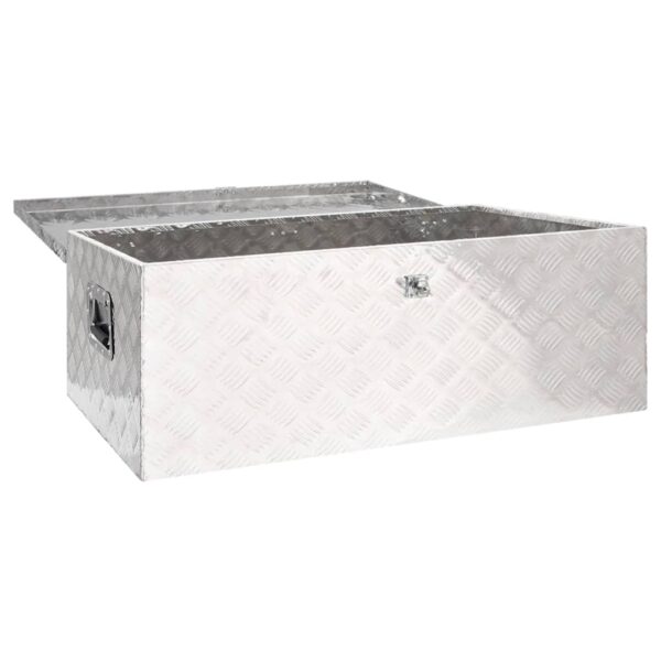 vidaXL Storage Box Silver 100x55x37 cm Aluminium - Image 5