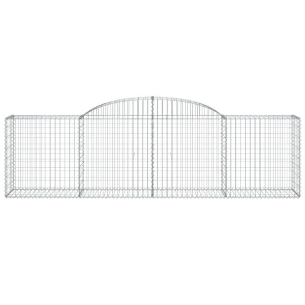 vidaXL Arched Gabion Basket 300x50x80/100 cm Galvanised Iron - Image 3