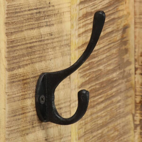 vidaXL Wall-mounted Coat Racks 2 pcs Solid Mango Wood 36x110x3 cm - Image 6