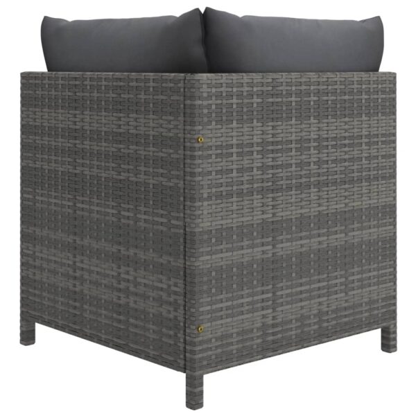 vidaXL 10 Piece Garden Lounge Set with Cushions Poly Rattan Grey - Image 5