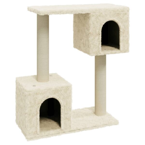 vidaXL Cat Tree with Sisal Scratching Posts Cream 60 cm - Image 2