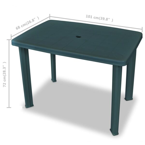 vidaXL 3 Piece Bistro Set Plastic Green - Image 10