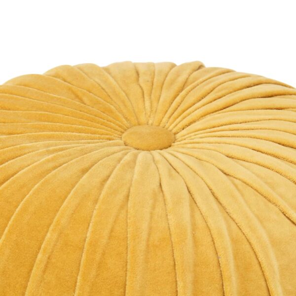 vidaXL Pouffe Cotton Velvet Smock Design 40x30 cm Yellow - Image 2