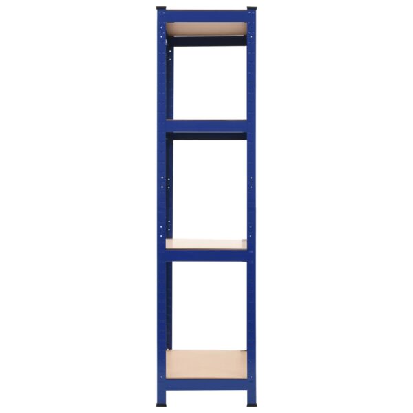 vidaXL Storage Shelves 2 pcs Blue 80x40x160 cm Steel and MDF - Image 5