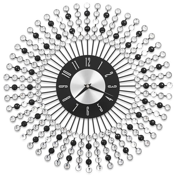 vidaXL Wall Clock Metal 43 cm Black - Image 2