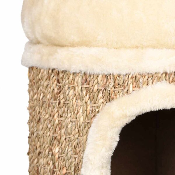 vidaXL Cat House with Luxury Cushion 33 cm Seagrass - Image 5