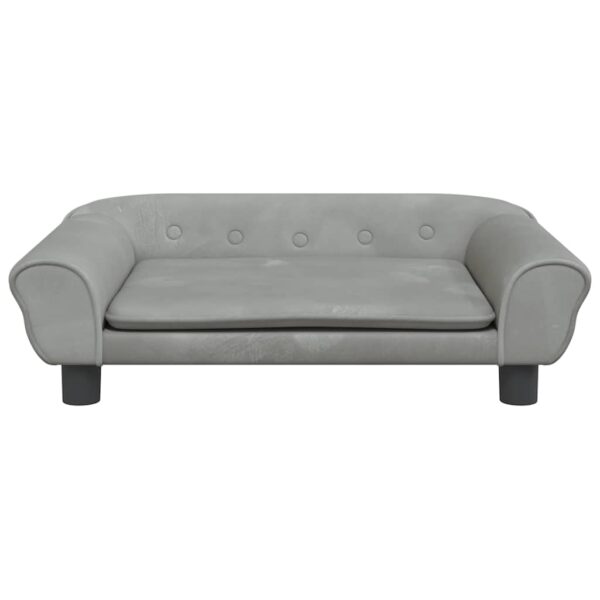 vidaXL Dog Bed Light Grey 70x48x22 cm Velvet - Image 3