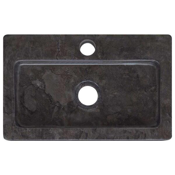 vidaXL Wall-mounted Sink Black 38x24x6.5 cm Marble - Image 7