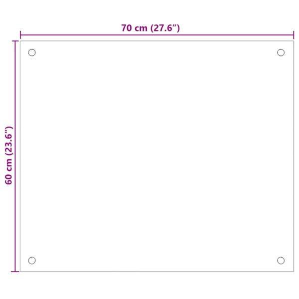 vidaXL Kitchen Backsplash Transparent 70x60 cm Tempered Glass - Image 10