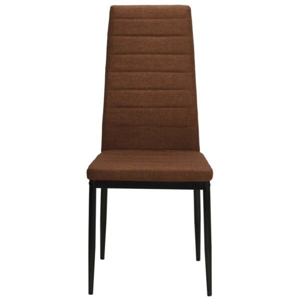 vidaXL Dining Chairs 2 pcs Brown Fabric - Image 3