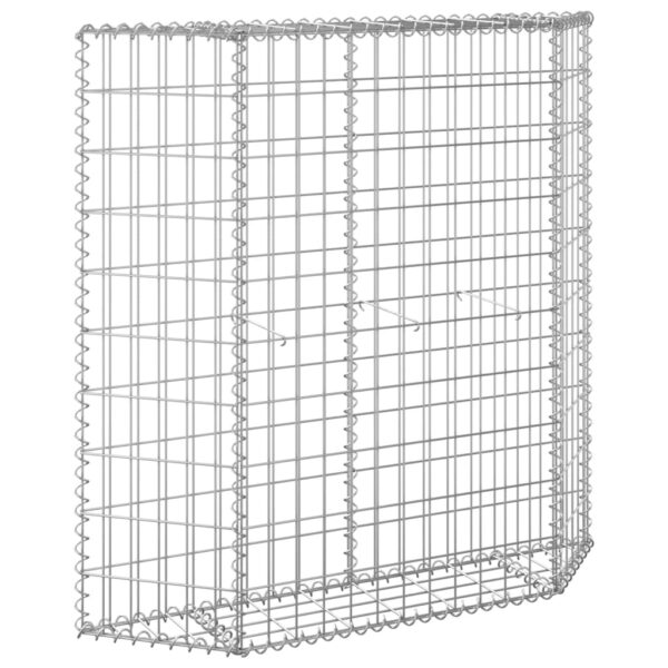 vidaXL Trapezium Gabion Raised Bed Galvanised Steel 100x20x100 cm - Image 5