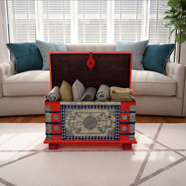 vidaXL Storage Chest Red Mango Wood 80x40x45 cm - Image 9