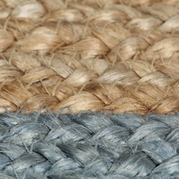 vidaXL Handmade Rug Jute with Olive Green Border 150 cm - Image 5