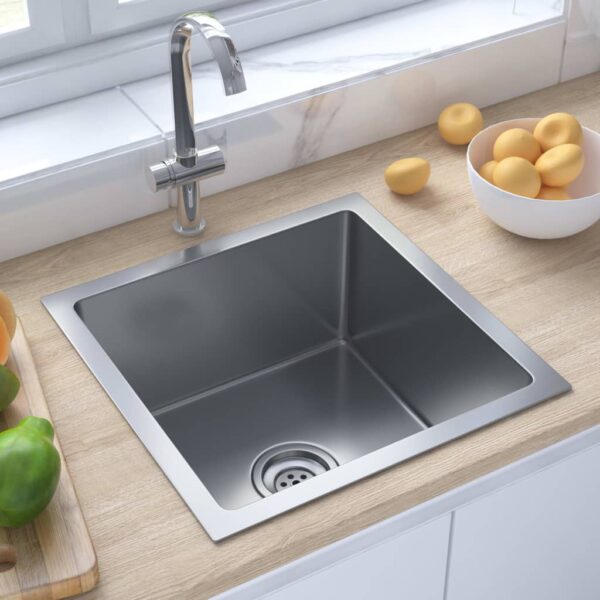 vidaXL Handmade Kitchen Sink Stainless Steel - Image 1