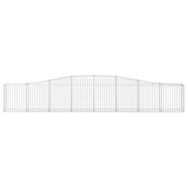 vidaXL Arched Gabion Basket 400x30x60/80 cm Galvanised Iron - Image 3
