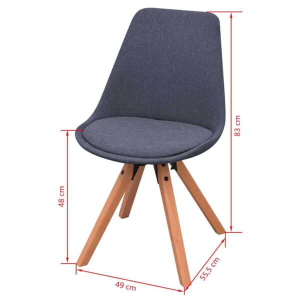 vidaXL Dining Chairs 2 pcs Dark Grey Fabric - Image 6