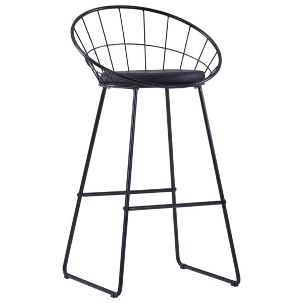 vidaXL Bar Chairs 2 pcs Black Faux Leather - Image 3