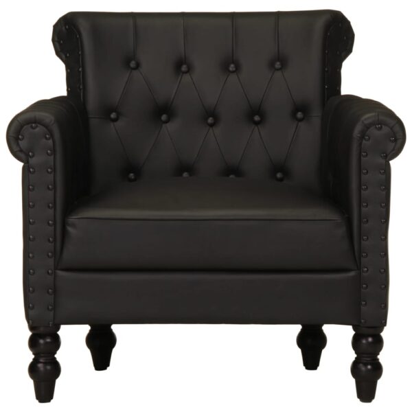 vidaXL Armchair Black Real Goat Leather - Image 2