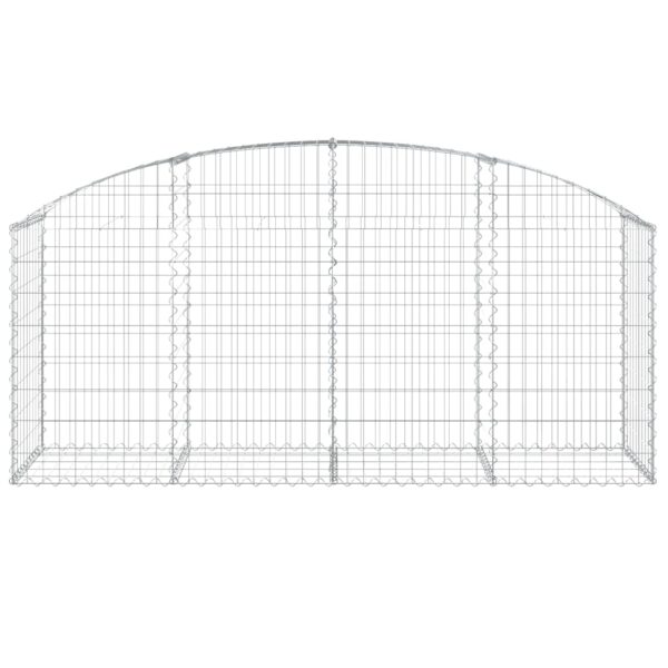 vidaXL Arched Gabion Basket 200x50x80/100 cm Galvanised Iron - Image 3