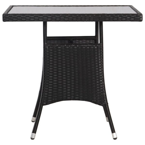 vidaXL 3 Piece Garden Dining Set Poly Rattan Black - Image 9