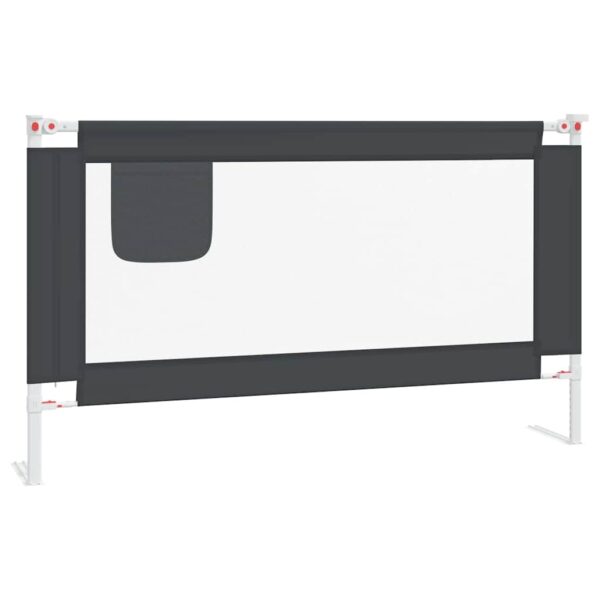 vidaXL Toddler Safety Bed Rail Dark Grey 140x25 cm Fabric - Image 2