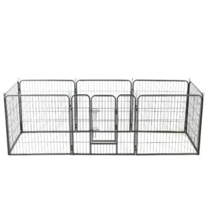 vidaXL Dog Playpen 8 Panels Steel 80x80 cm Black