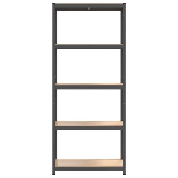 vidaXL 5-Layer Storage Shelf Anthracite Steel and Engineered Wood - Image 4