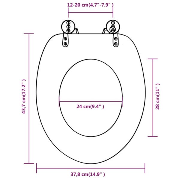vidaXL Toilet Seats with Lids 2 pcs MDF Old Wood - Image 10