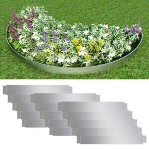 vidaXL Set of 15 Flexible Lawn Fence Galvanised Steel 100 x 14 cm