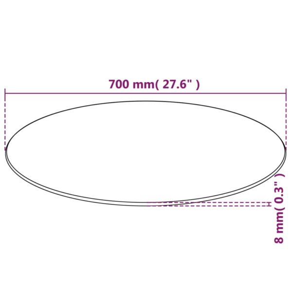 vidaXL Table Top Tempered Glass Round 700 mm - Image 4