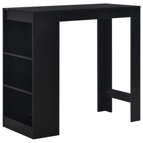 vidaXL Bar Table with Shelf Black 110x50x103 cm - Image 1