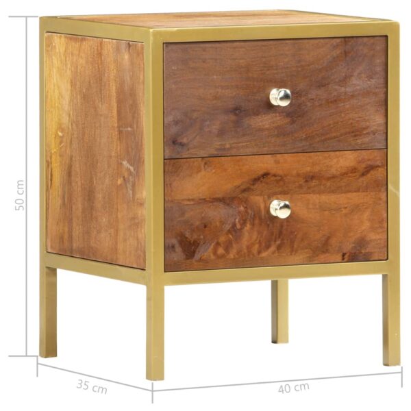 vidaXL Bedside Cabinet 40x35x50 cm Solid Mango Wood - Image 11
