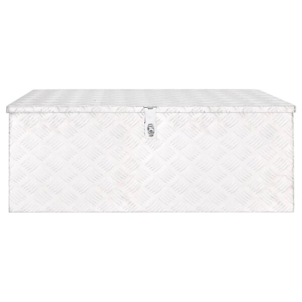 vidaXL Storage Box Silver 100x55x37 cm Aluminium - Image 2