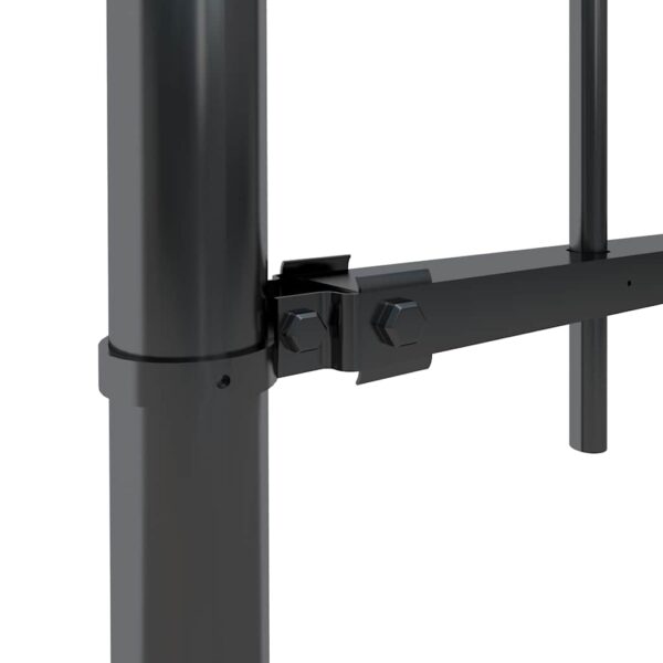 vidaXL Garden Fence with Hoop Top Steel 1.8 m Black - Image 4