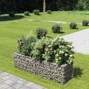 vidaXL Gabion Raised Bed Galvanised Steel 180x50x50 cm