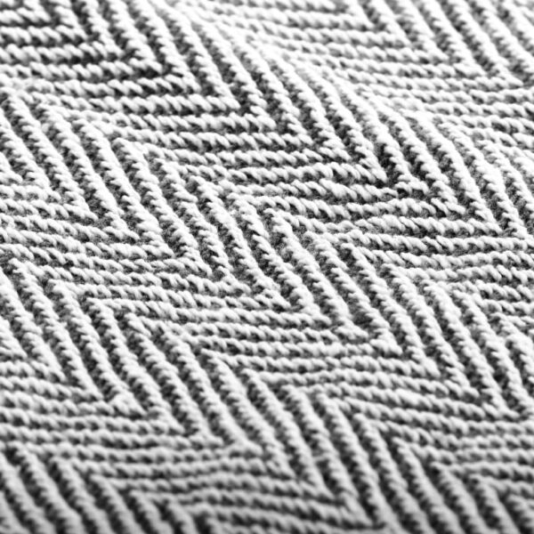 vidaXL Throw Cotton Herringbone 160x210 cm Navy Blue - Image 6