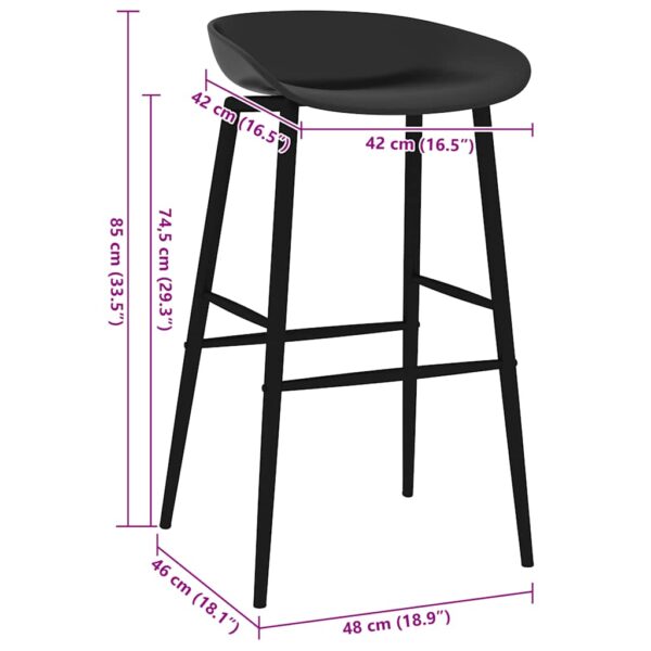 vidaXL Bar Chairs 4 pcs Black - Image 7