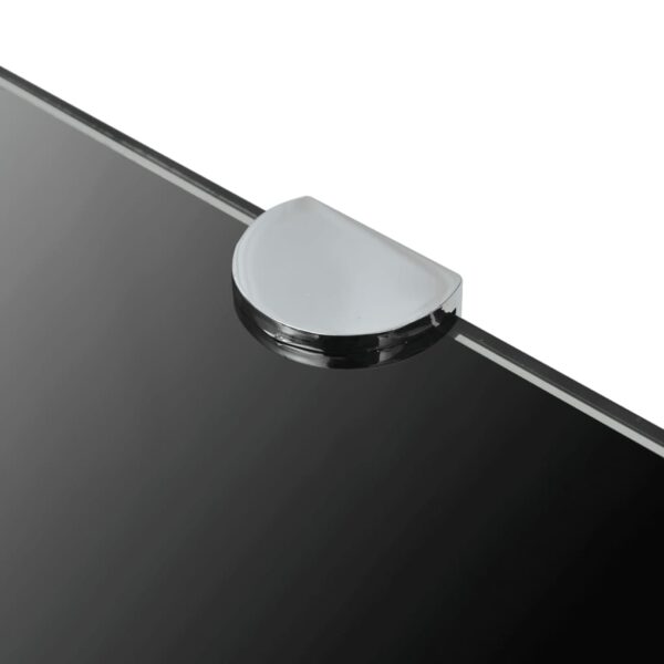 vidaXL Corner Shelf with Chrome Supports Glass Black 45x45 cm - Image 4