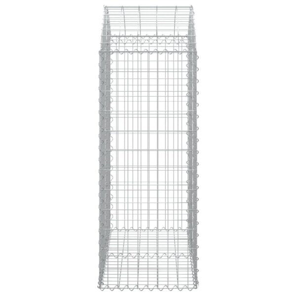vidaXL Arched Gabion Basket 100x50x120/140 cm Galvanised Iron - Image 4