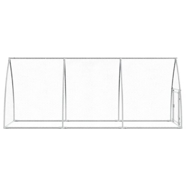 vidaXL Chicken Cage Silver 300x105x120 cm Galvanised Steel - Image 6