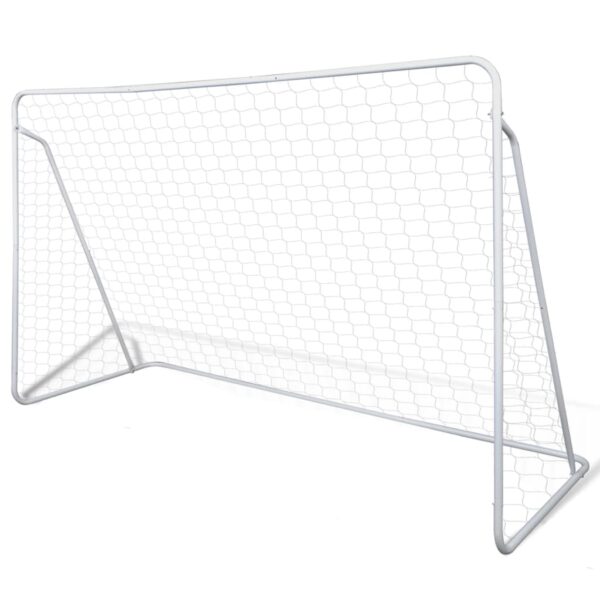 vidaXL Football Goal Nets Steel 2 pcs 240x90x150 cm - Image 2