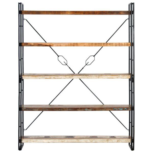 vidaXL 5-Tier Bookcase 140x30x180 cm Solid Reclaimed Wood - Image 2
